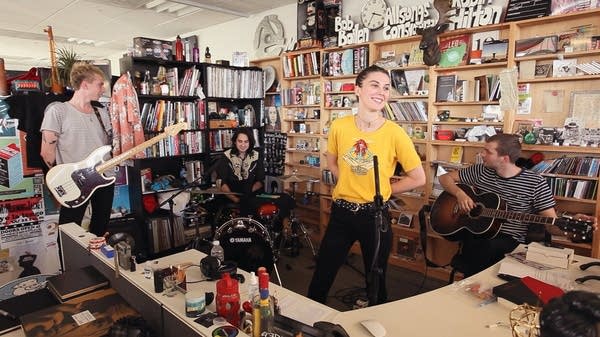 Wolf Alice performing at Tiny Desk