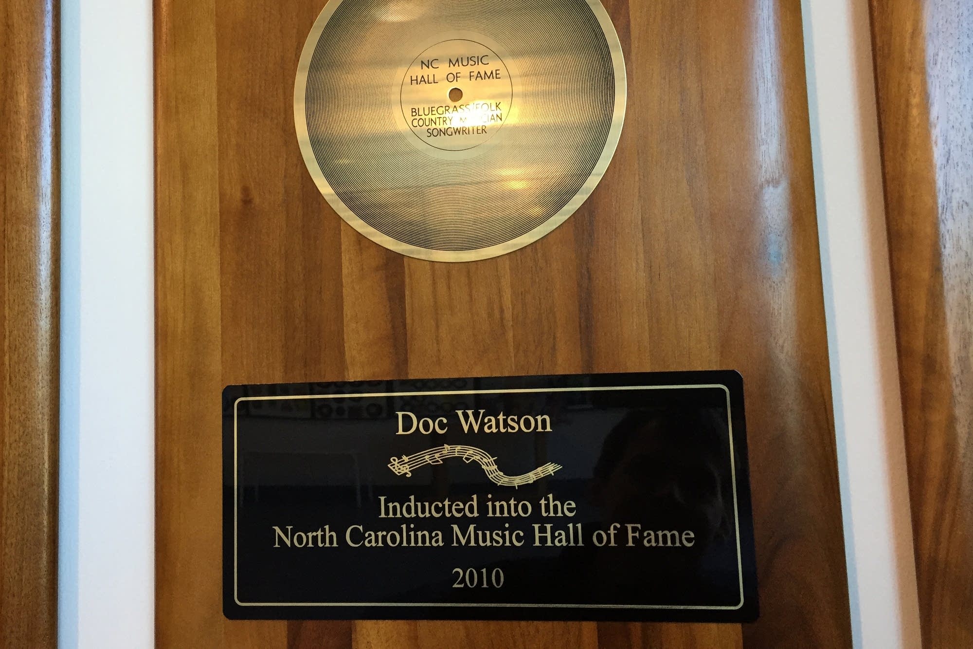 Doc Watson NC Hall of Fame plaque