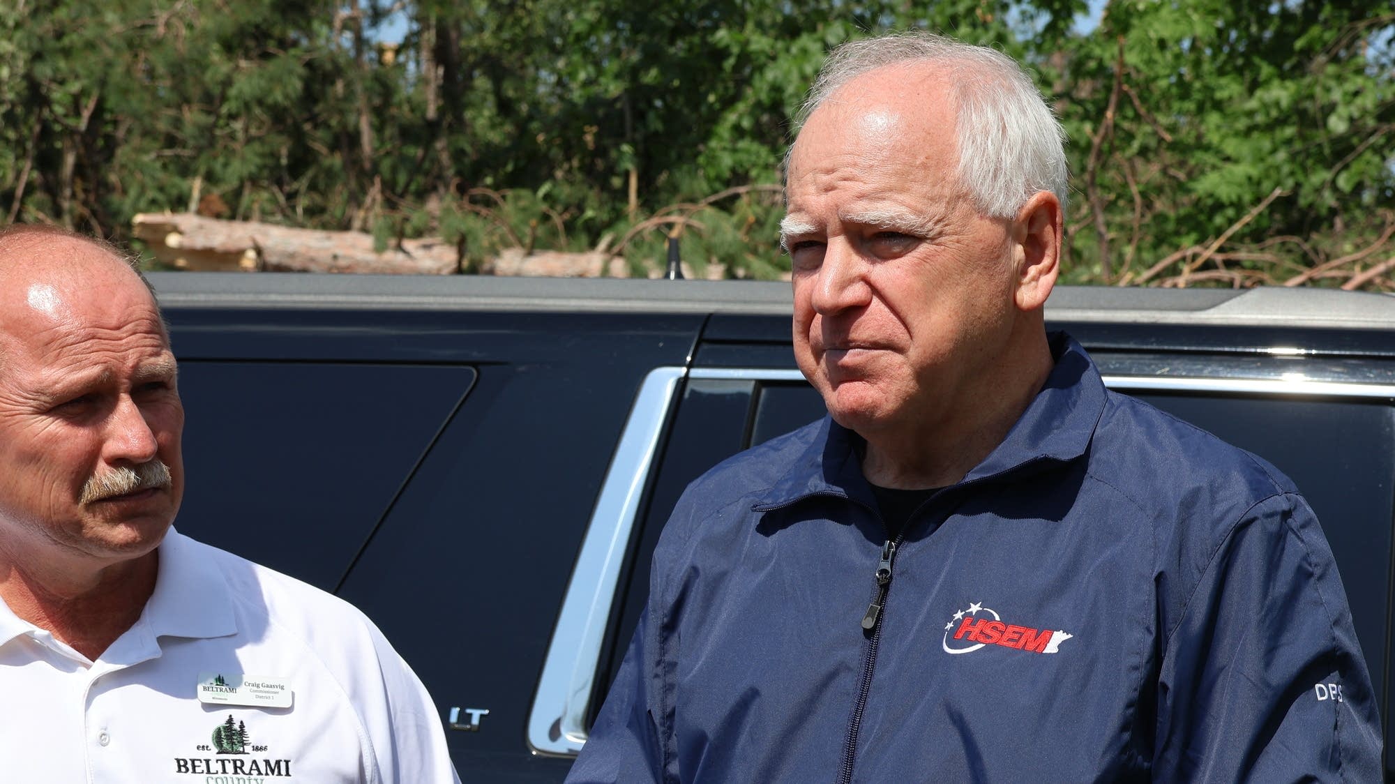 Walz and other officials tour storm damage in Beltrami Count