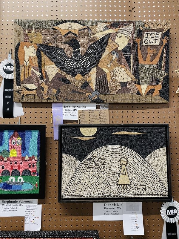 Crop art on display.