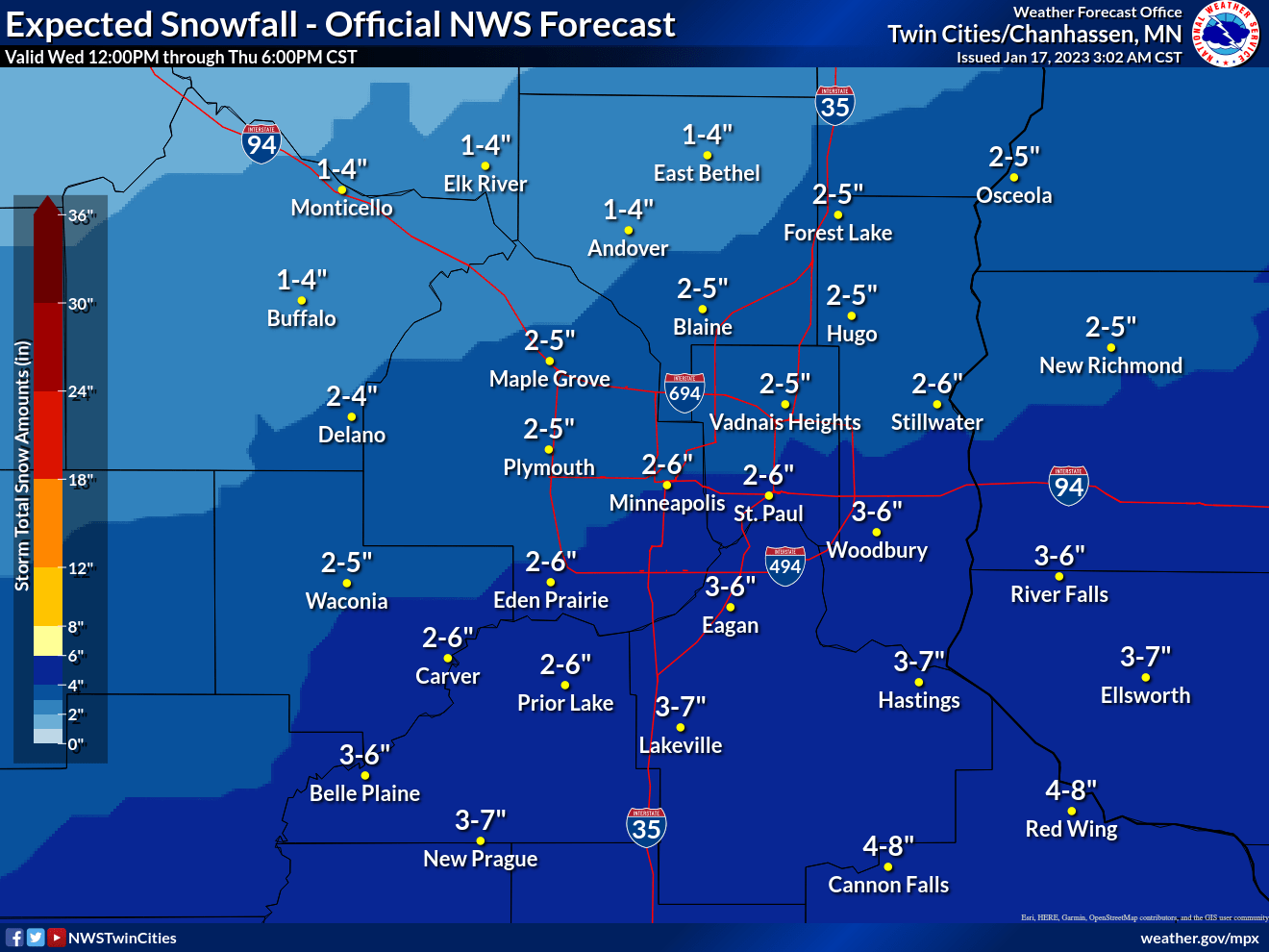 Snowfall projection 