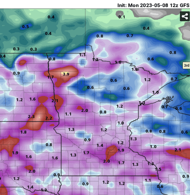 NOAA GFS precipitation output