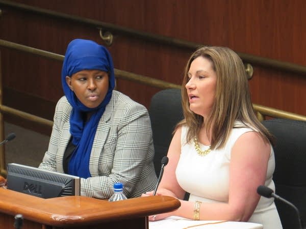 Farhio Khalif of Minneapolis and Rep. Mary Franson, R-Alexandria.