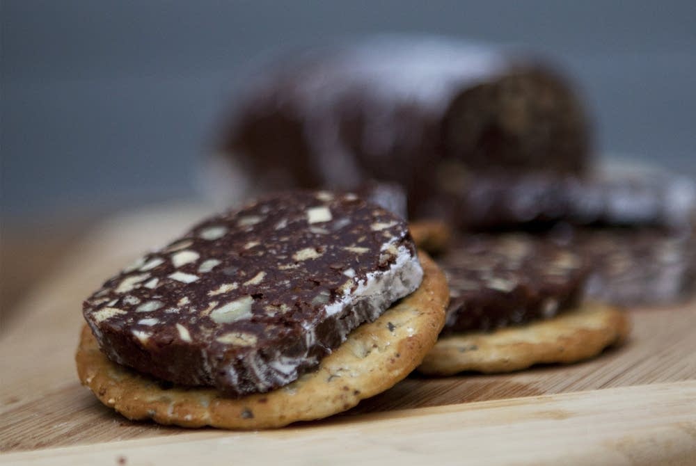 Chocolate dessert salami