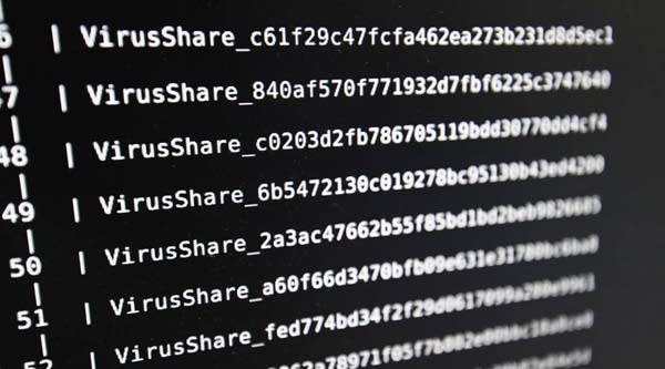 A screen viruses list at the High Security Laboratory of the National Institute for Research in Computer Science and Automation.