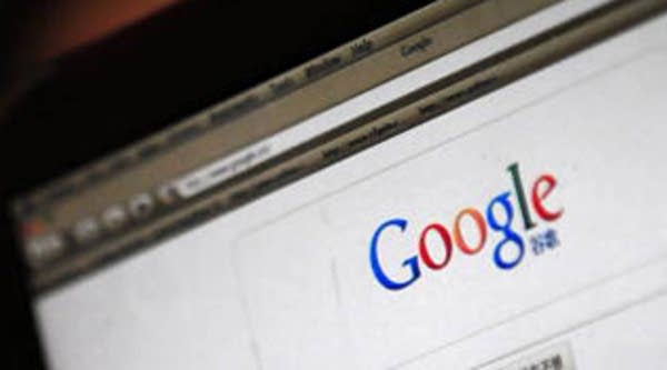 Laptop displays Google logo