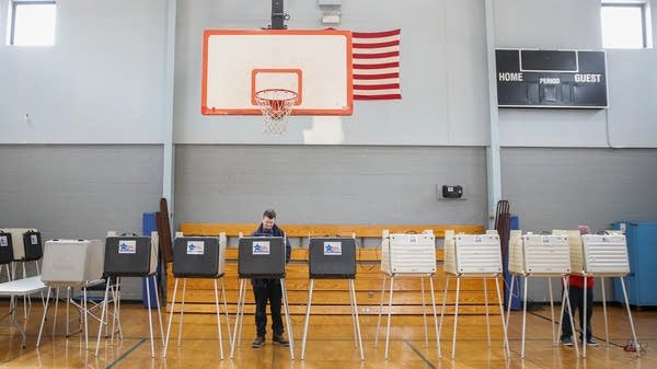 Voters cast their ballots at the polling place in the Father Thomas A. Bernas Parish Center in Chicago, Illinois on April 2, 2019. 