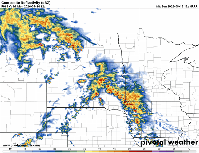 Forecast precipitation Monday 7 a.m. to midnight