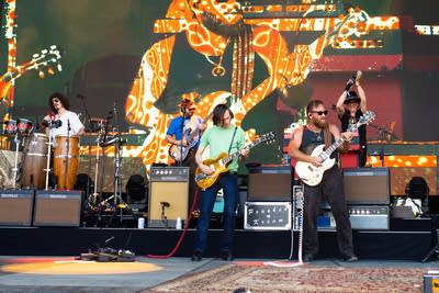 The Black Keys performing on stage