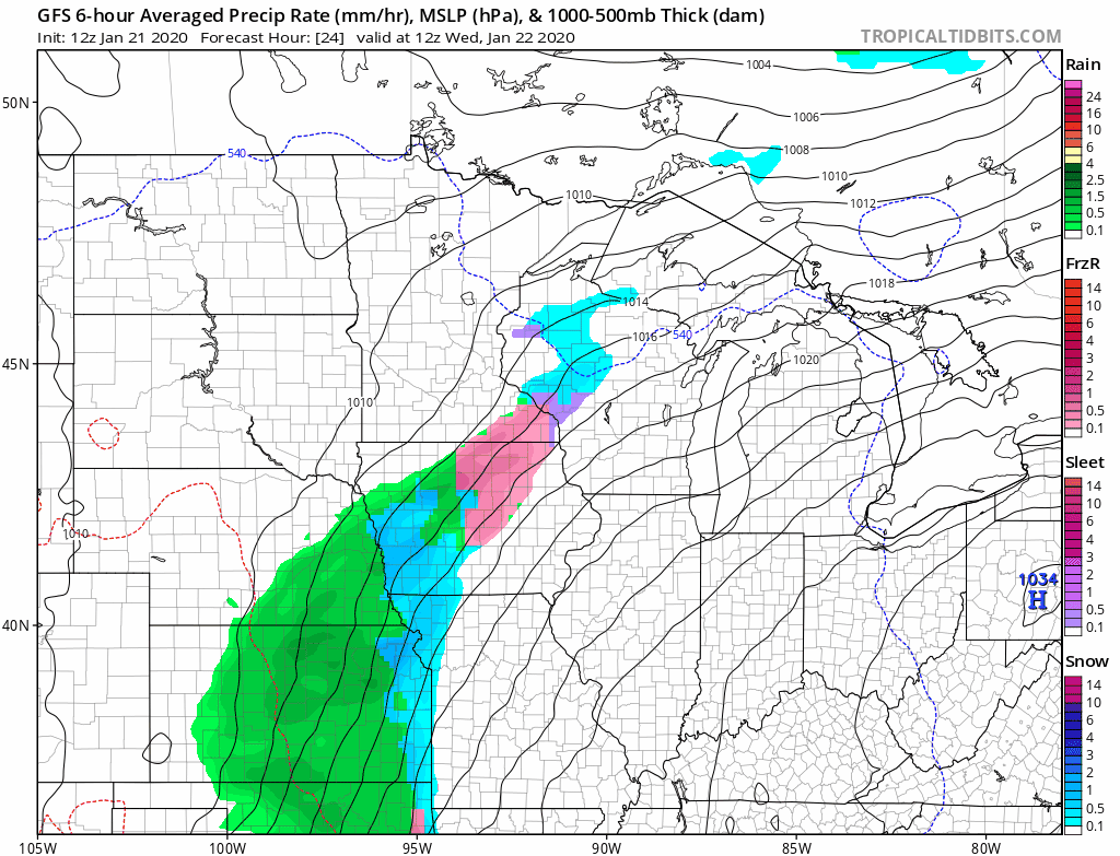 NOAA GFS model Wednesday through Friday