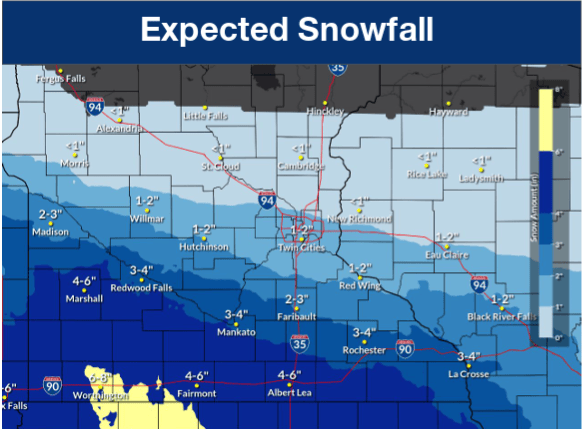 Expected snowfall forecast