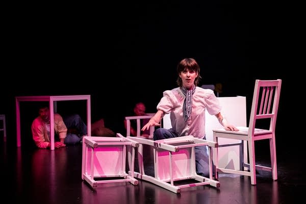 woman performing in a play