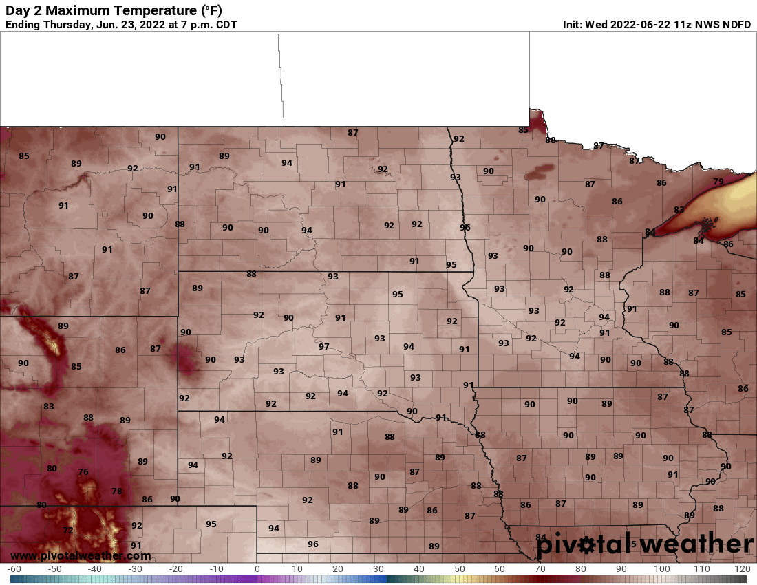 Forecast highs THU pivotal