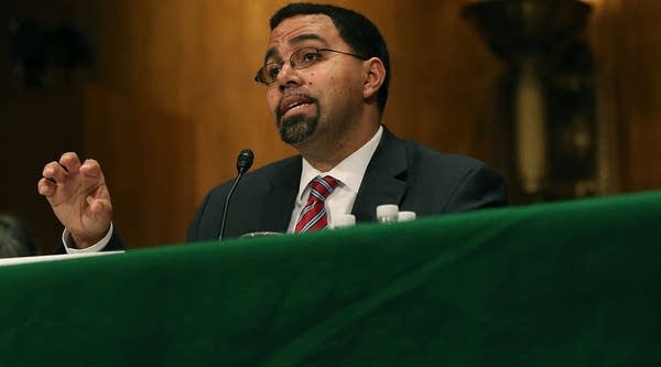 Dr. John King, speaks during his Senate confirmation hearing to become Education secretary, on Capitol Hill, February 25, 2016 in Washington, DC.
