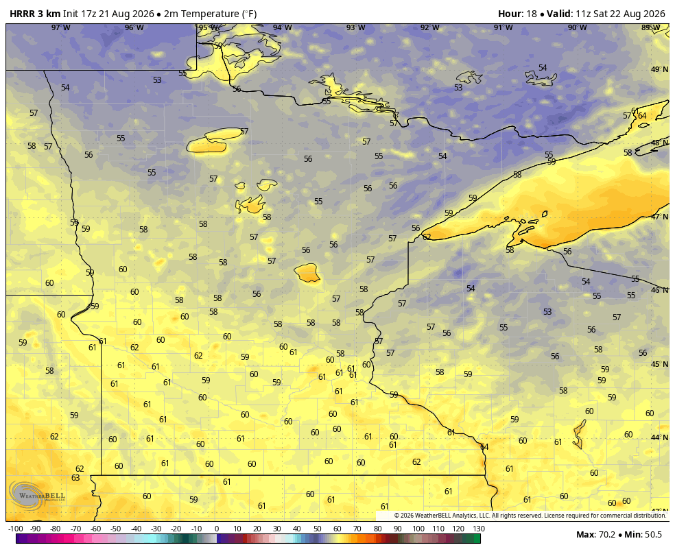 Low temps tonight