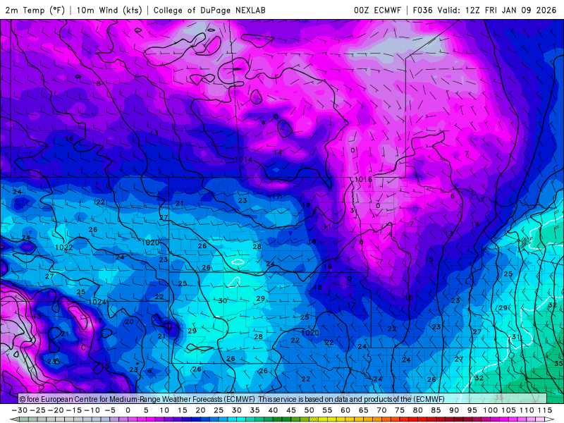 Temperatures Friday through Sunday