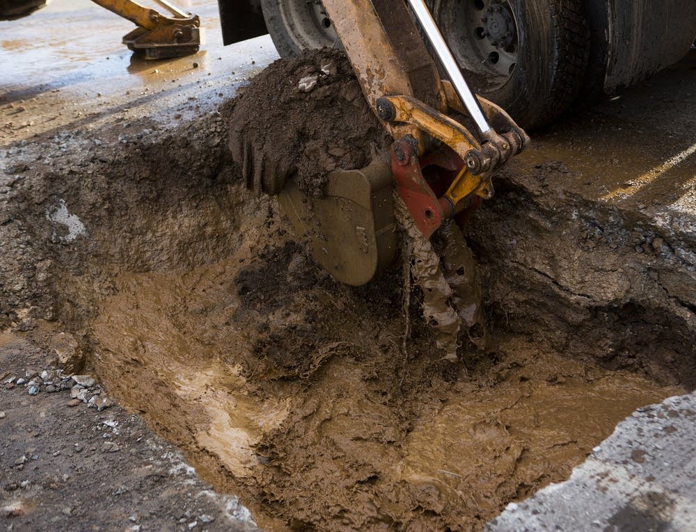 Mud, water, cement