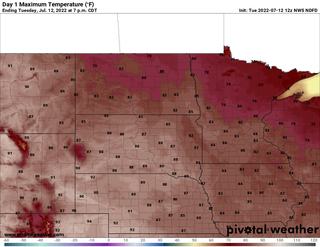 Few storms Tuesday; heat late week