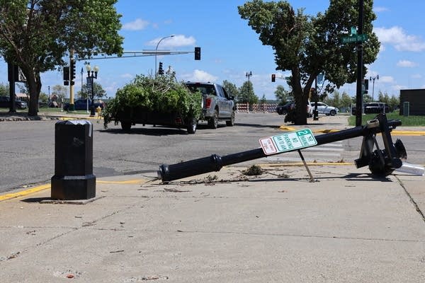 Street signs on the ground