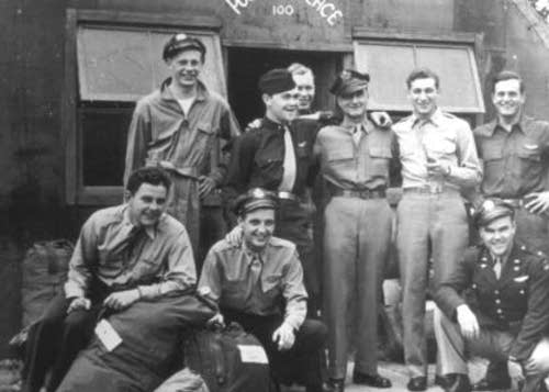 100th Air Group airmen pose outside Poobah Palace.