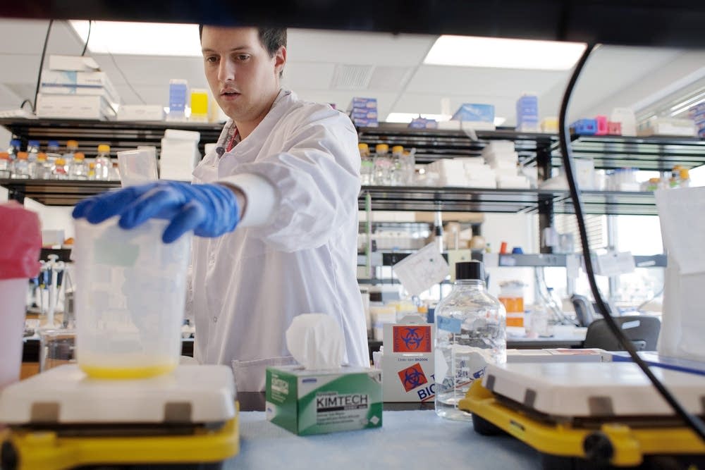 Research technician Travis Alvine
