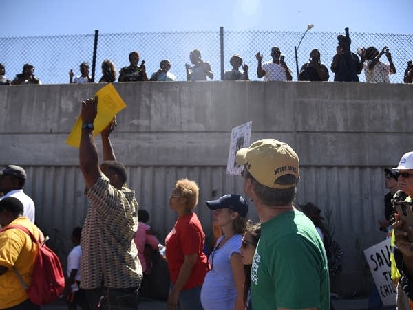 Protesters march on the Dan Ryan Expressway