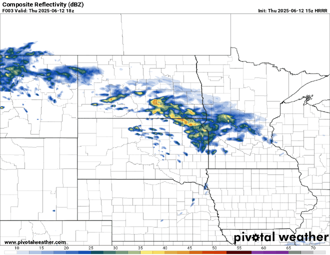 Forecast precipitation Thursday 1 p.m. to Friday 4 a.m.