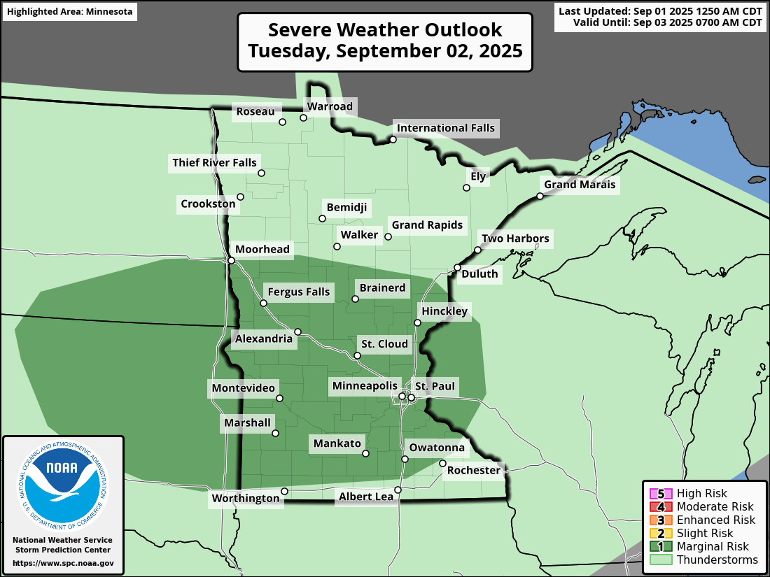 Marginal risk for severe weather