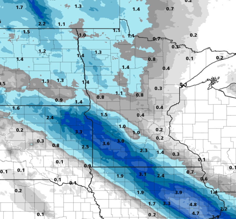 NOAA NAM 3 km model snowfall
