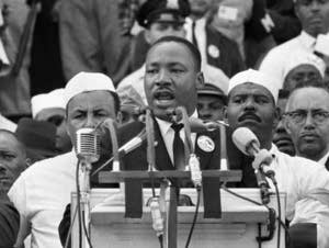 Rev. Dr. Martin Luther King, Jr. speaks during the March on Washington