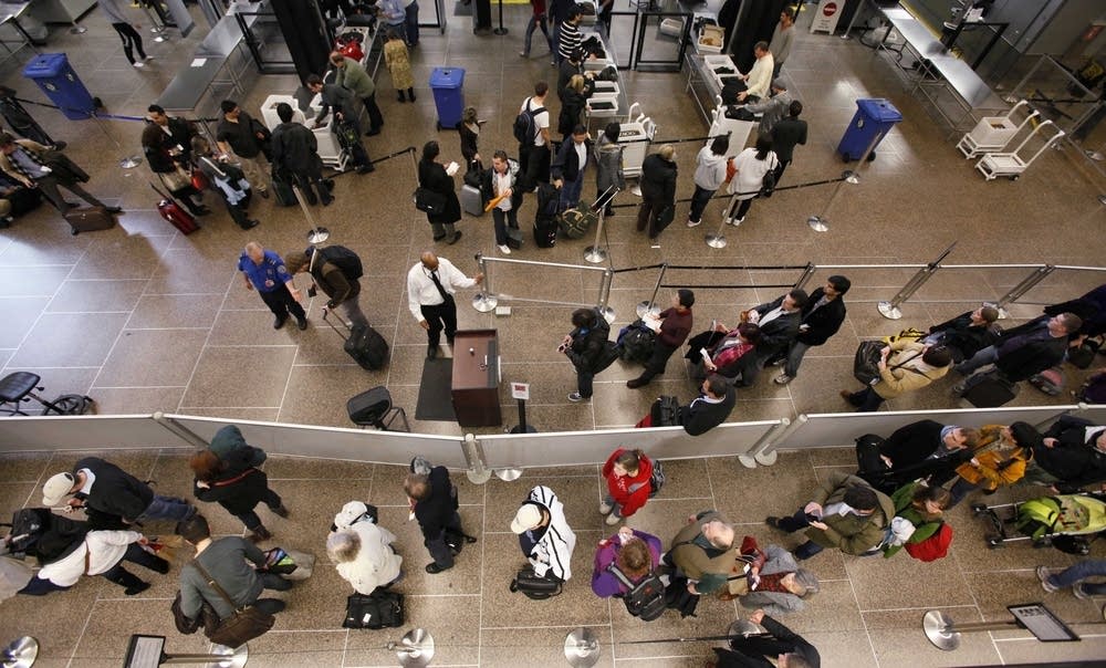 Security lines at the airport