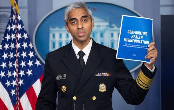 US Surgeon General Dr. Vivek H. Murthy speaks during a press briefing in the Brady Briefing Room of the White House in Washington, DC on July 15, 2021. 