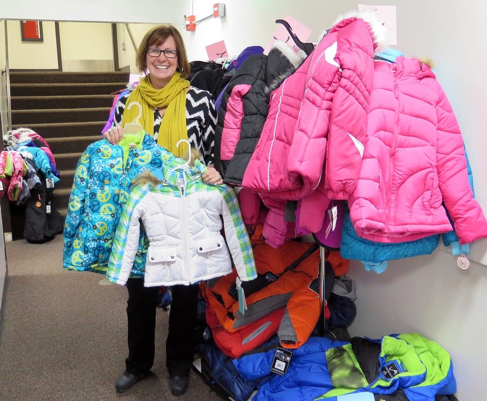 Anne McInerney with donated coats