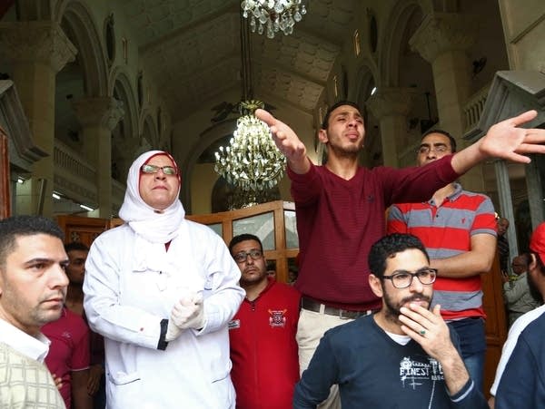 Reaction at the site of a bomb blast in Egypt.