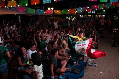 Fan watch party of Mexico v England 