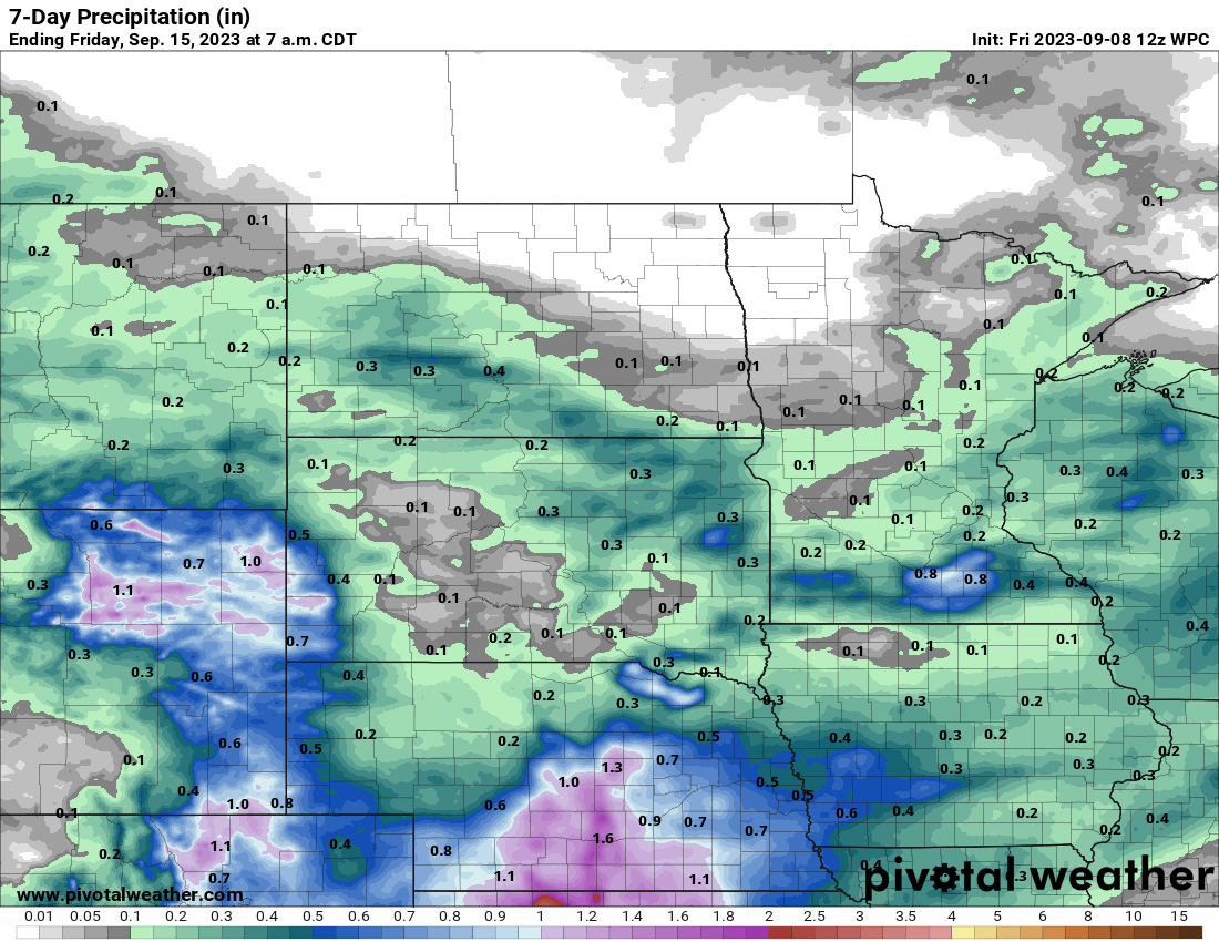 Some spotty weekend showers but still drier than normal