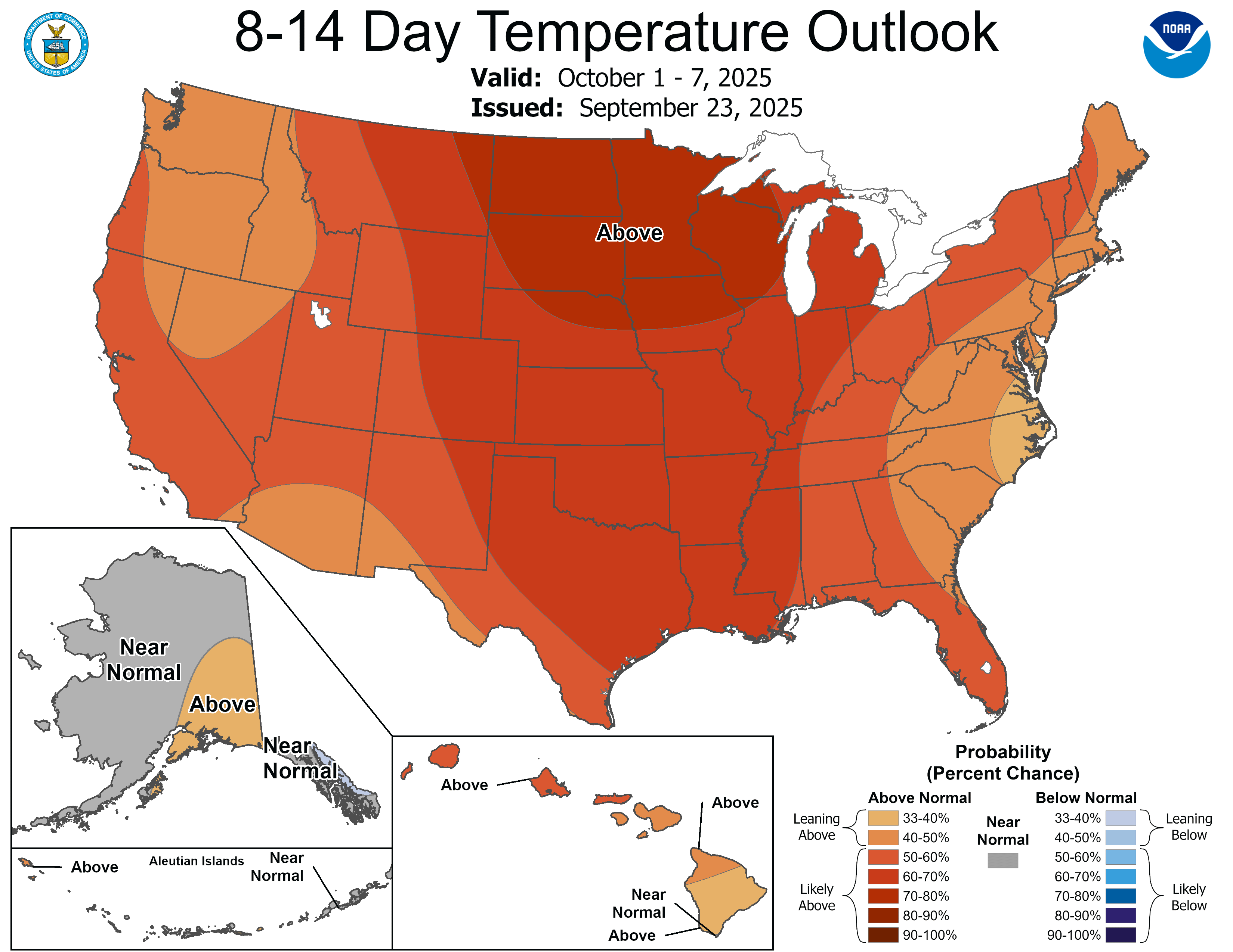 NOAA 8 to 14-day temperature outlook