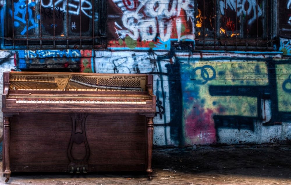 Upright in the alley