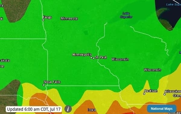 Air quality at 6 a.m. Monday