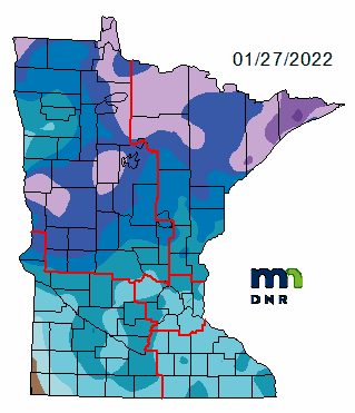 Snow depth Thursday