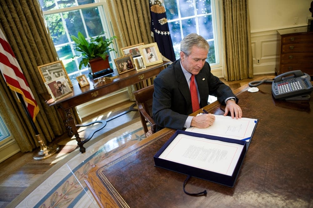 President Bush Makes Statement On House Passing Ba