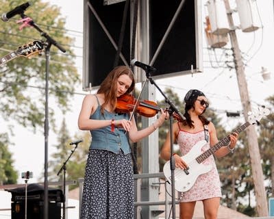 Yonder performing on stage