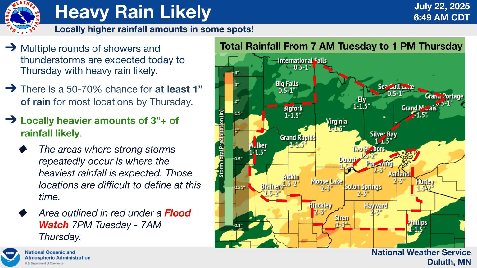 Heavy rainfall outlook