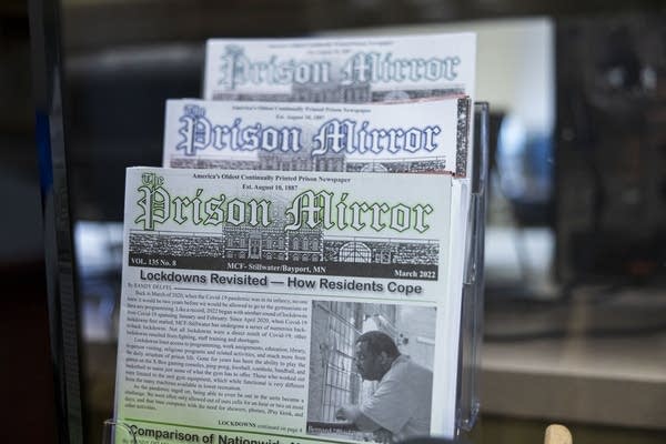Previous issues of The Prison Mirror are seen