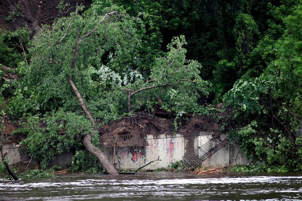 Debris from the mudslide at the U