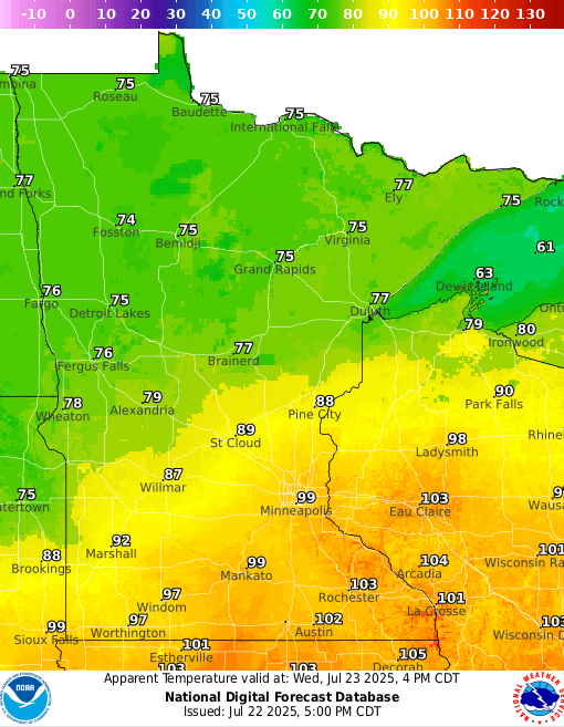 Heat index forecast 2