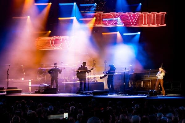 The Avett Brothers performing at the Minnesota State Fair Grandstand on Friday, Aug. 29, 2025.