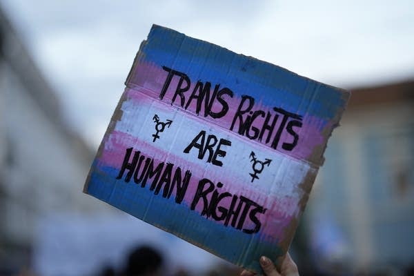 Trans rights are human rights sign