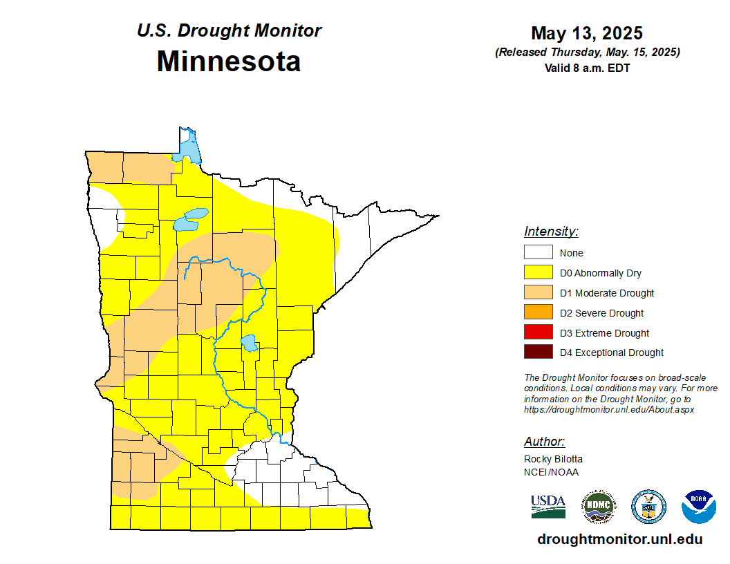 Drought monitor update for Minnesota