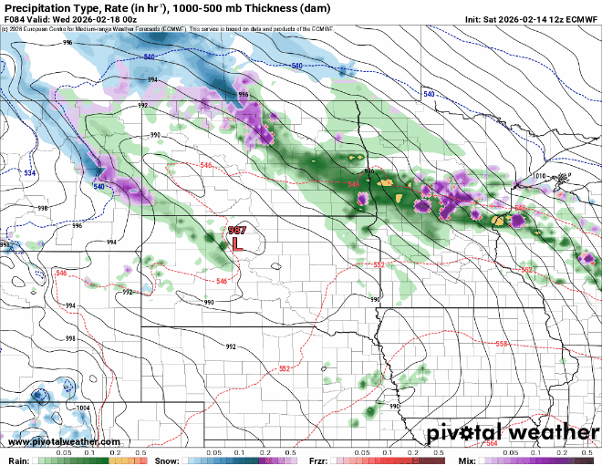 Forecast precipitation Tuesday 6 p.m. to Thursday 6 a.m.